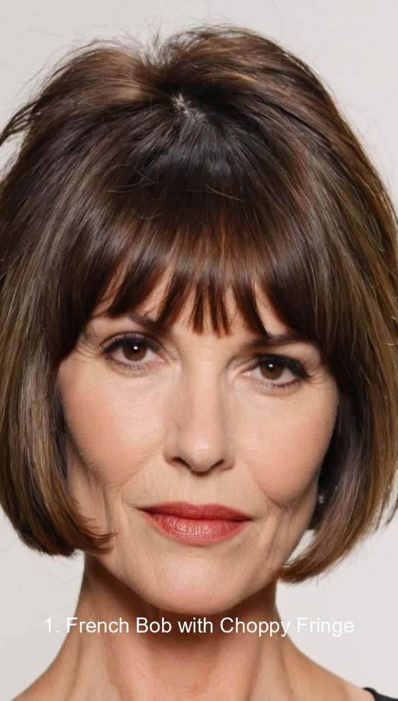 1. French Bob with Choppy Fringe