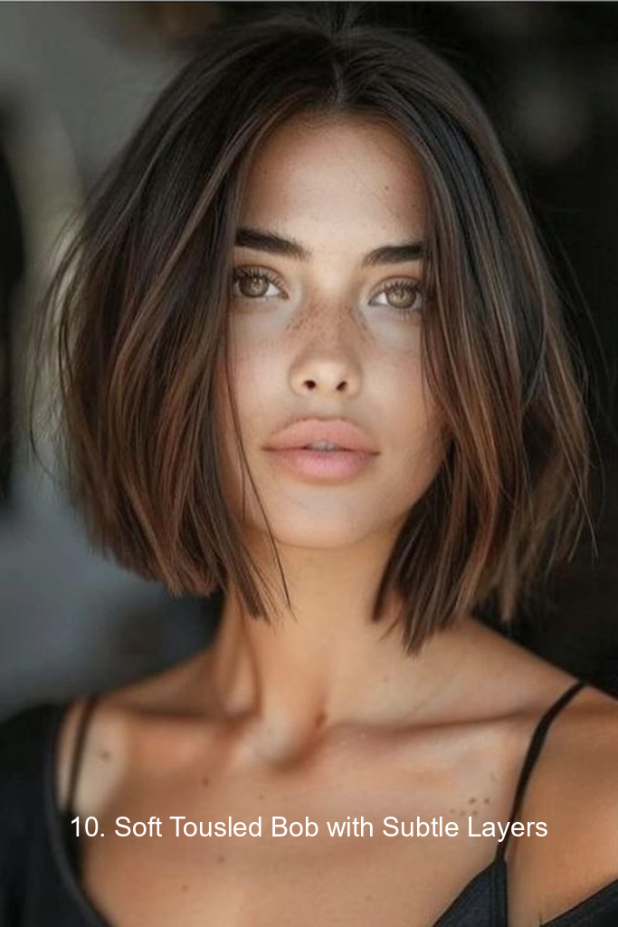 10. Soft Tousled Bob with Subtle Layers