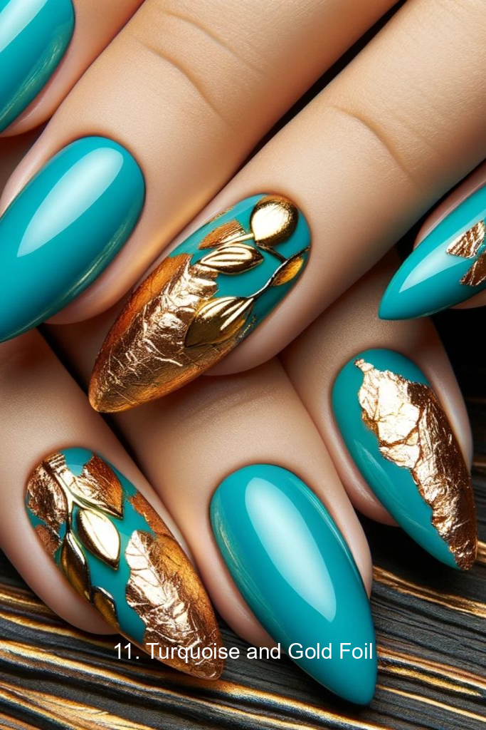 11. Turquoise and Gold Foil