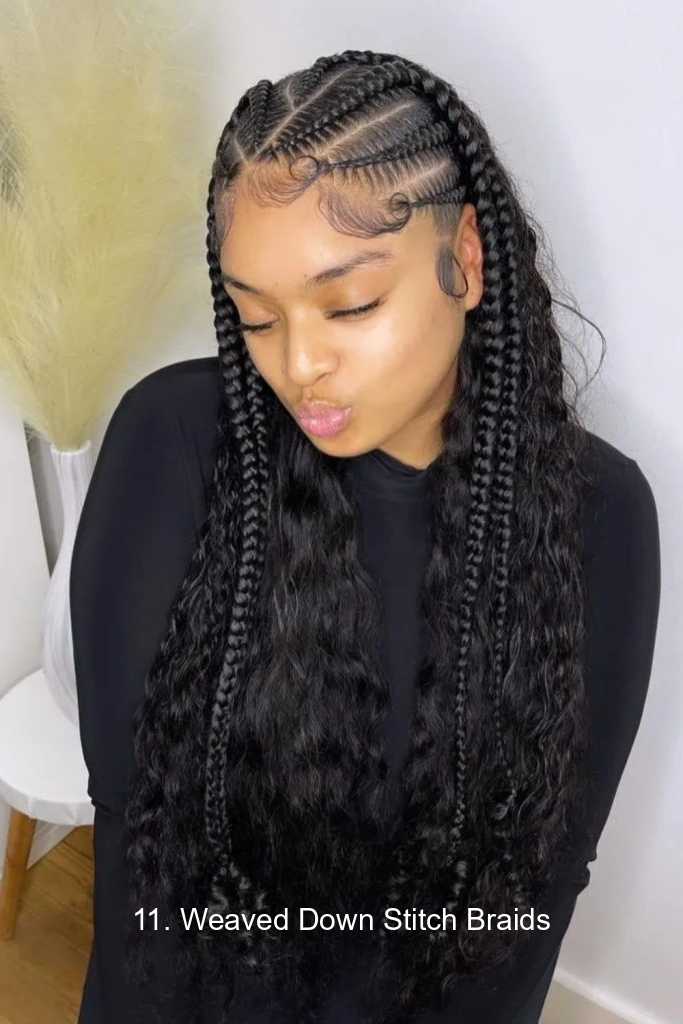 11. Weaved Down Stitch Braids