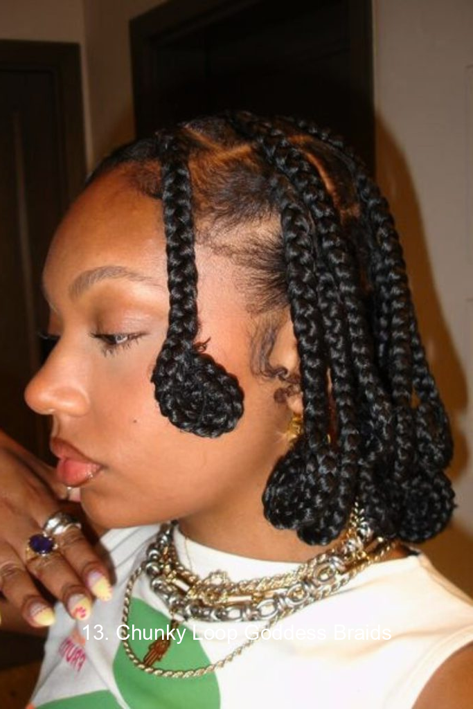 13. Chunky Loop Goddess Braids