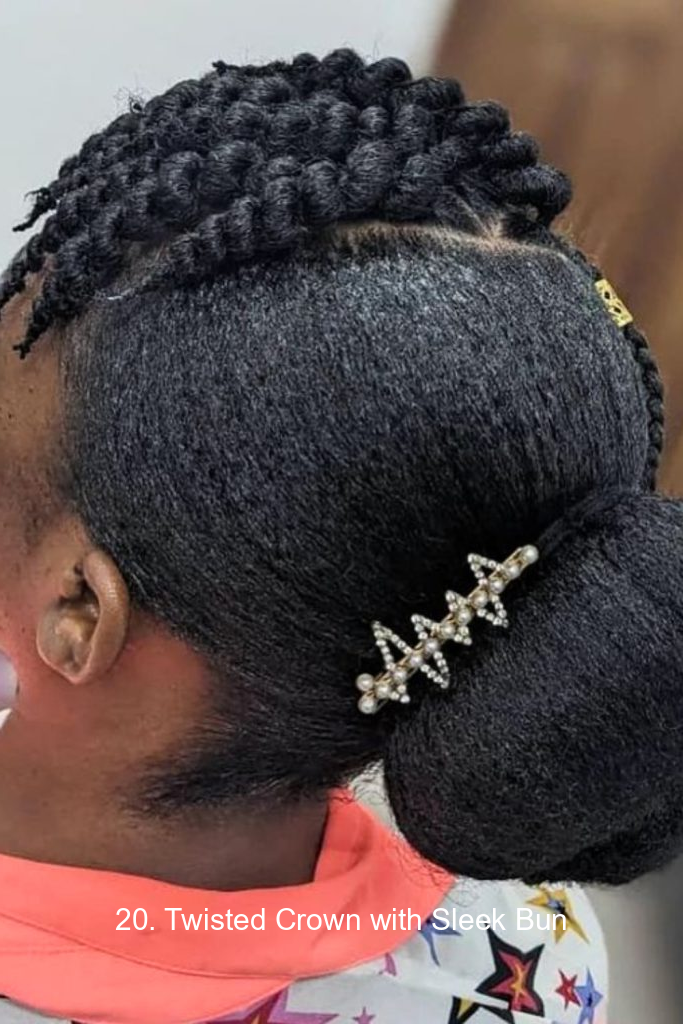 20. Twisted Crown with Sleek Bun