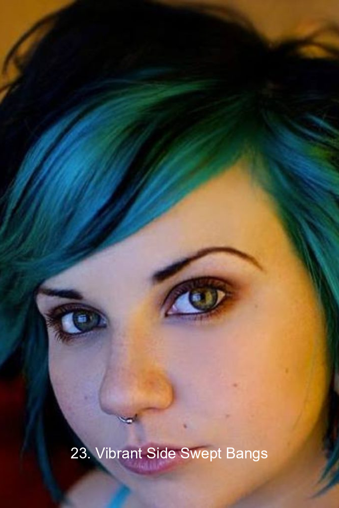 23. Vibrant Side Swept Bangs