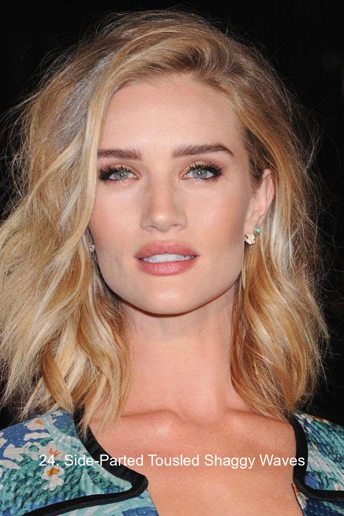 24. Side-Parted Tousled Shaggy Waves