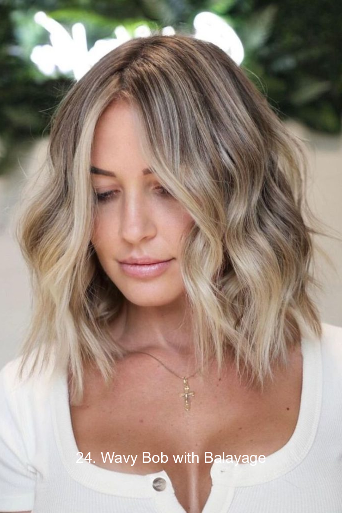 24. Wavy Bob with Balayage