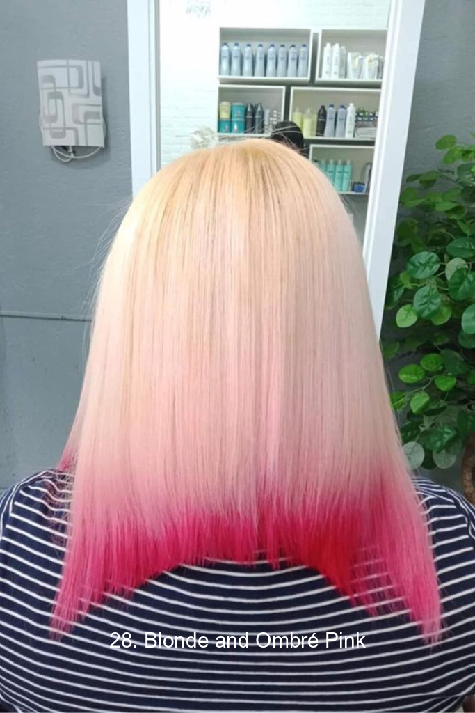 28. Blonde and Ombré Pink