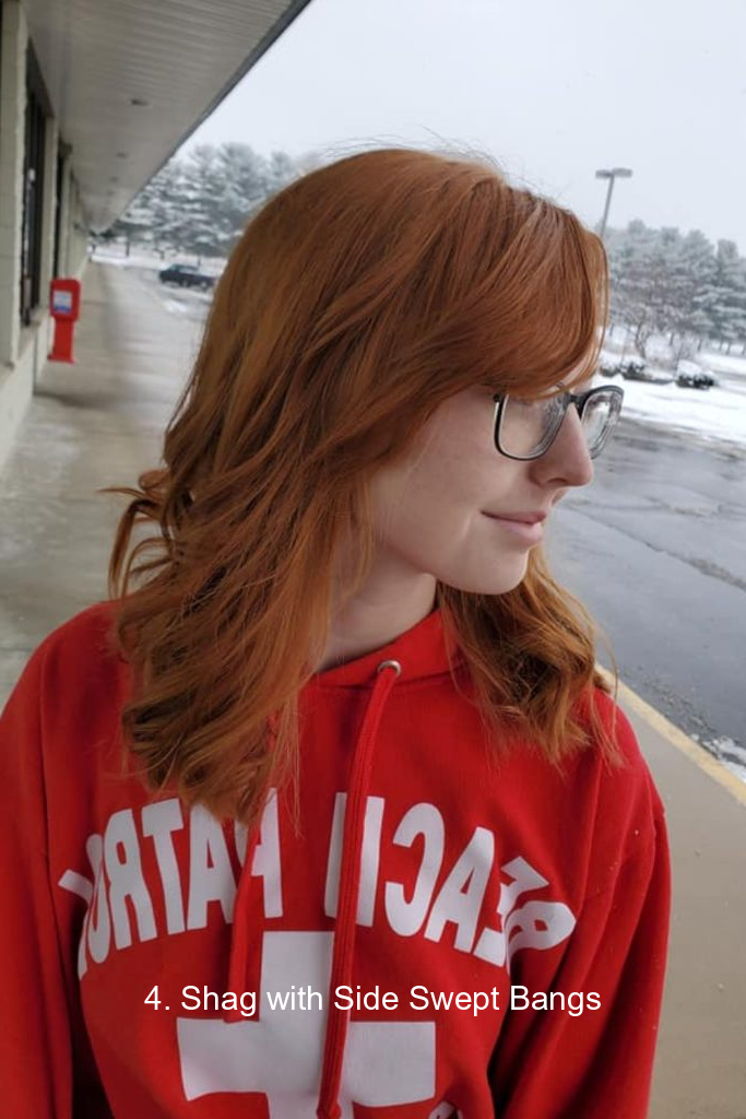 4. Shag with Side Swept Bangs