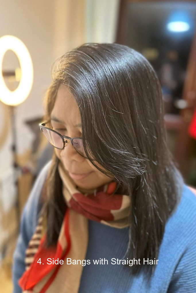 4. Side Bangs with Straight Hair