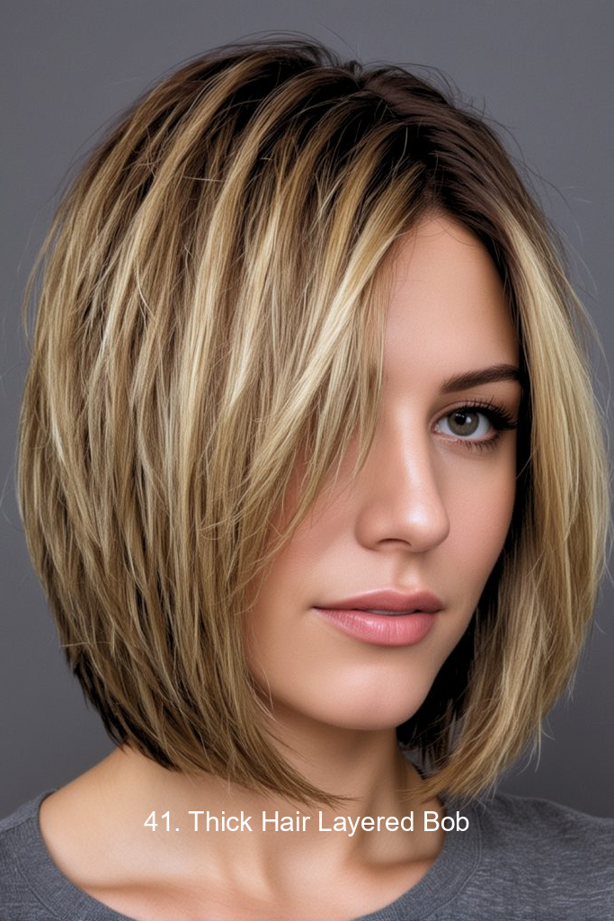 41. Thick Hair Layered Bob