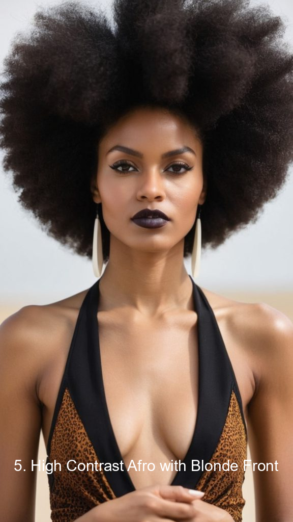 5. High Contrast Afro with Blonde Front