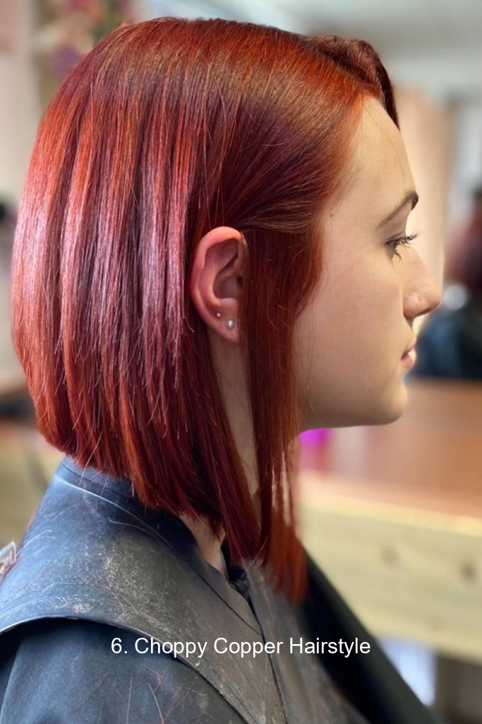6. Choppy Copper Hairstyle