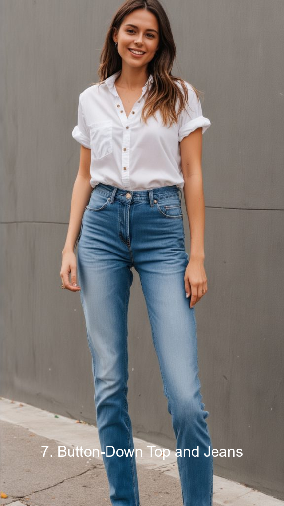 7. Button-Down Top and Jeans