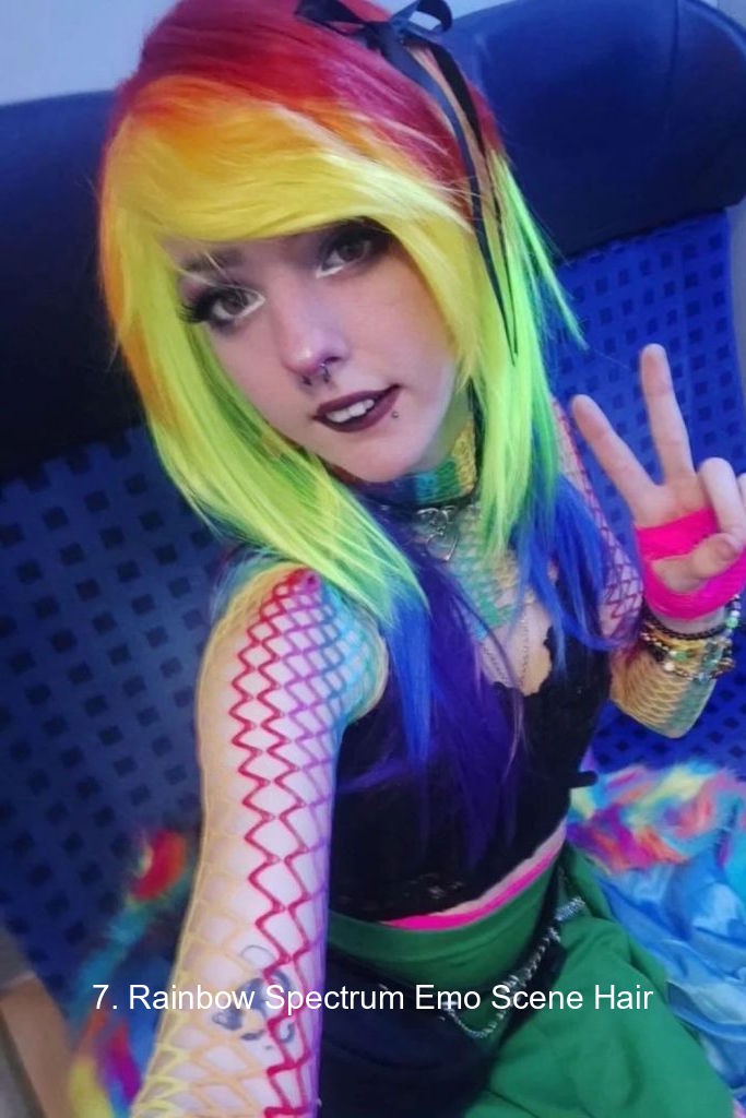 7. Rainbow Spectrum Emo Scene Hair