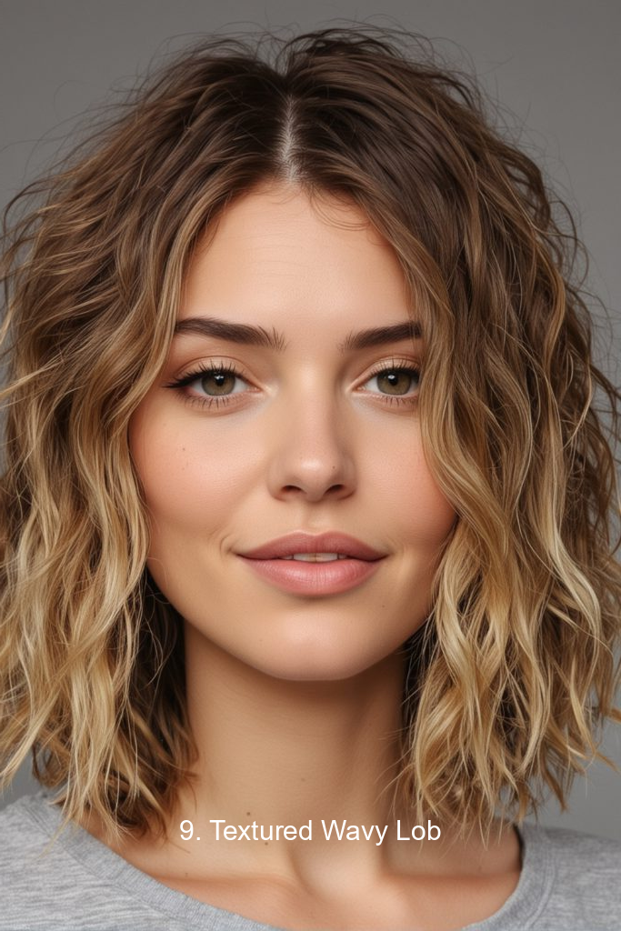 9. Textured Wavy Lob